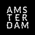 Amsterdam typography text. Amsterdam modern design with glitch effect. T-Shirt, print, poster, graphic. Vector illustration